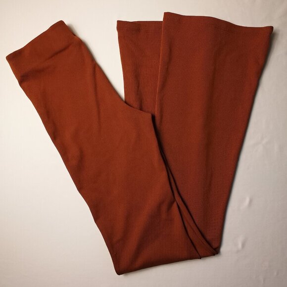 Aritzia Wilfred Flare Leggings Size 2XS Low Rise Burnt Orange Color - Picture 1 of 9